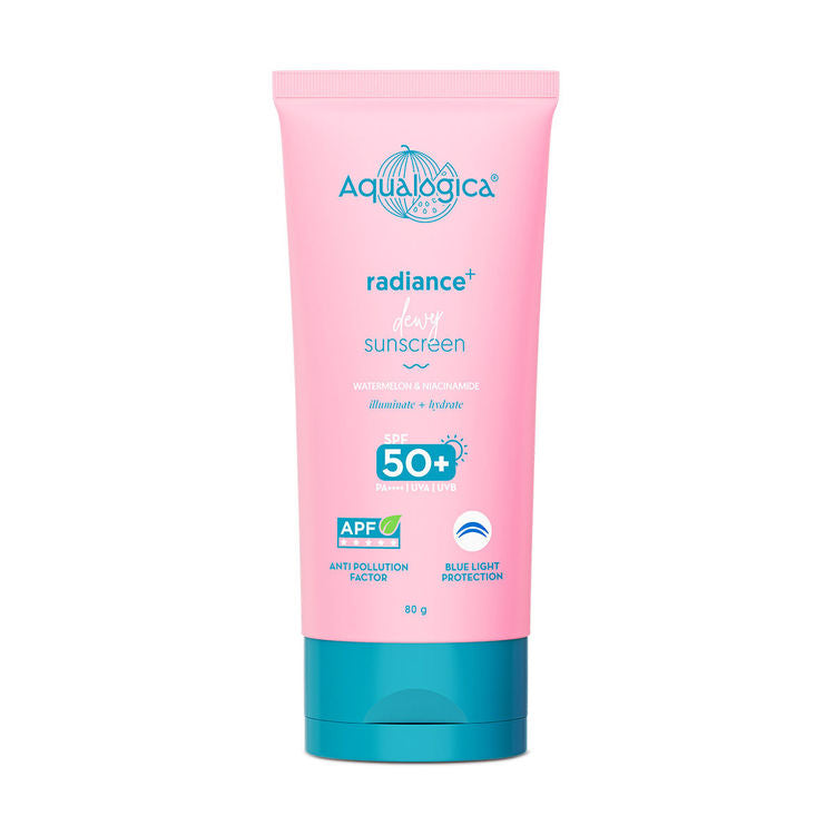 Aqualogica Radiance+ Dewy Sunscreen In-Vivo Tested with Watermelon & Niacinamide with SPF 50 & PA++++ - 80g
