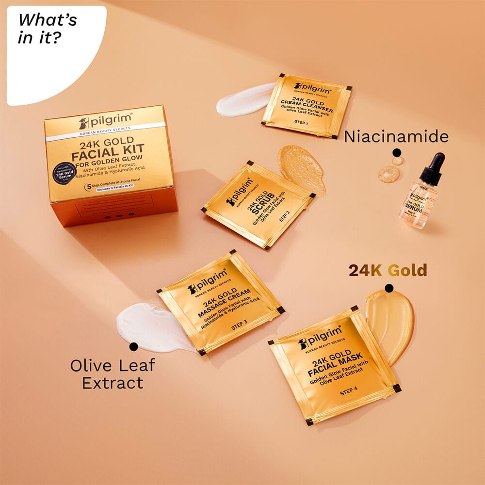 Pilgrim 24K Gold Facial Kit For Golden Glow
Make Your Skin Glow Like Gold