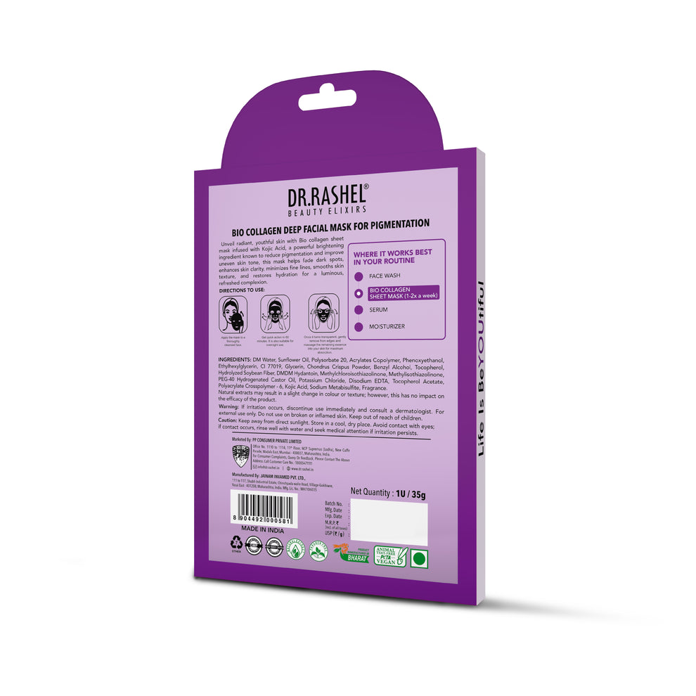 Dr Rashel Bio Collagen Deep Facial Mask with Kojic Acid