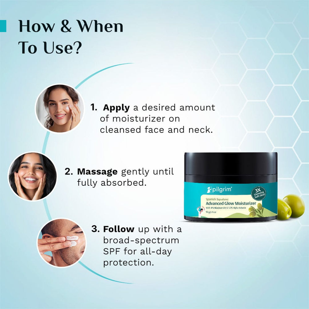 Pilgrim Squalane Glow Moisturizer
Niacinamide + Vitamin C For Bright, Even-Toned Skin