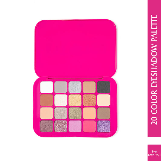 Glam21 20 Color Eyeshadow Palette Combination of Mattes and Shimmers (03Eye Love You)