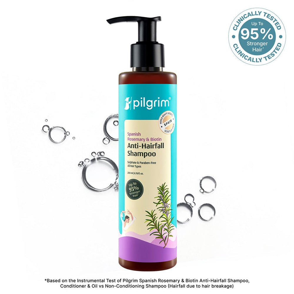 Pilgrim Spanish Rosemary & Biotin Anti-Hairfall Shampoo
Fights Breakage & Hairfall 200ml