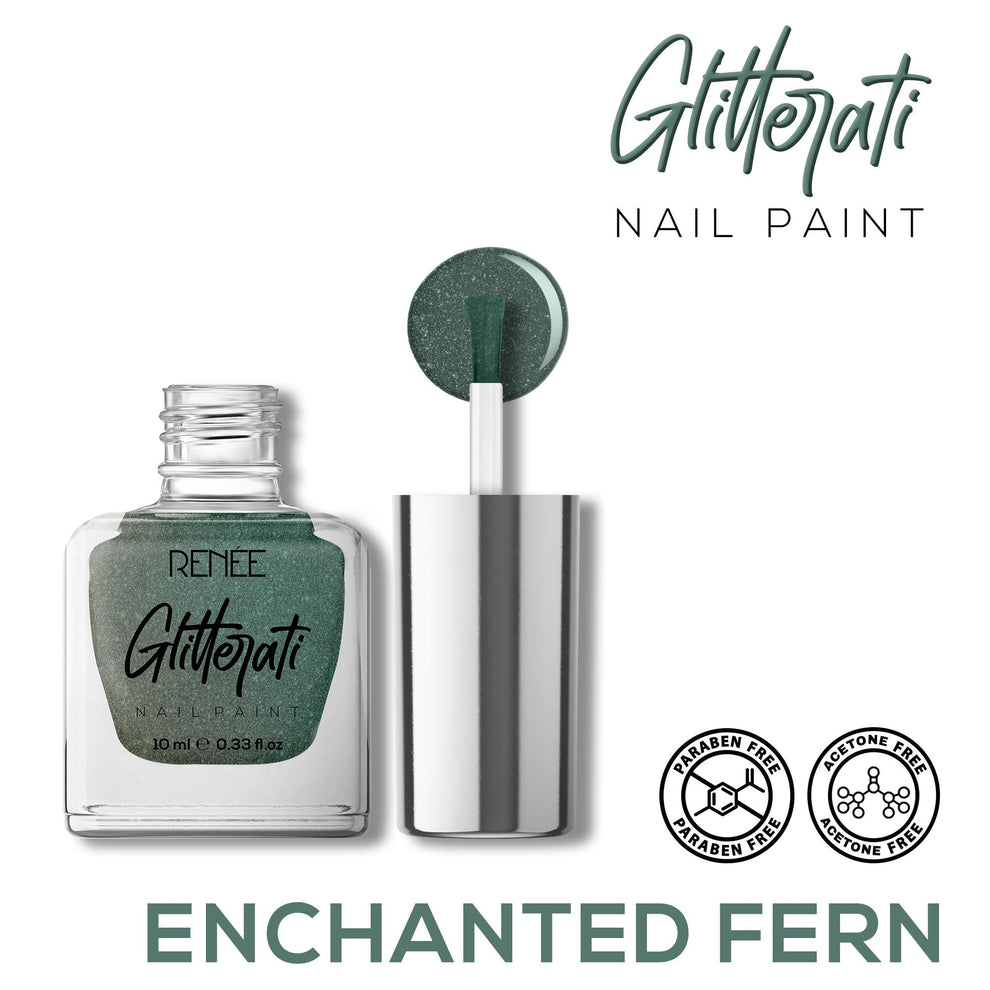 RENEE Glitterati Nail Paint (06 Enchanted Fern)