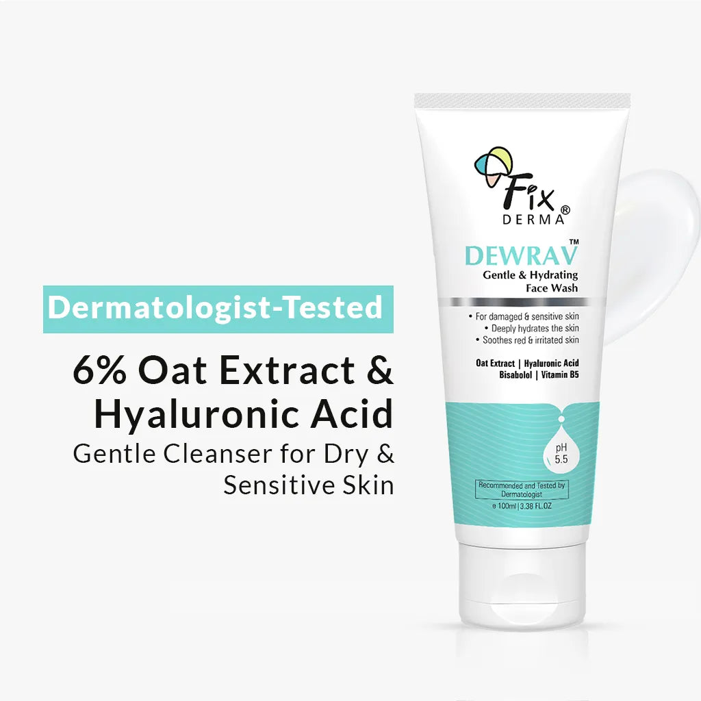 Fixderma Dewrav Gentle & Hydrating Face Wash | Hydrating face wash for dry skin 100ml