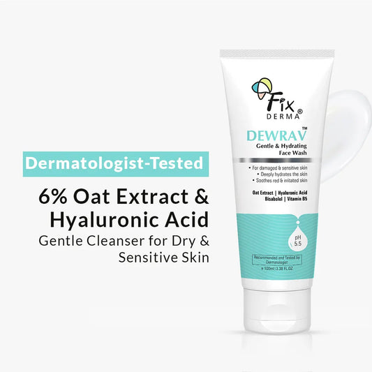 Fixderma Dewrav Gentle & Hydrating Face Wash | Hydrating face wash for dry skin 100ml