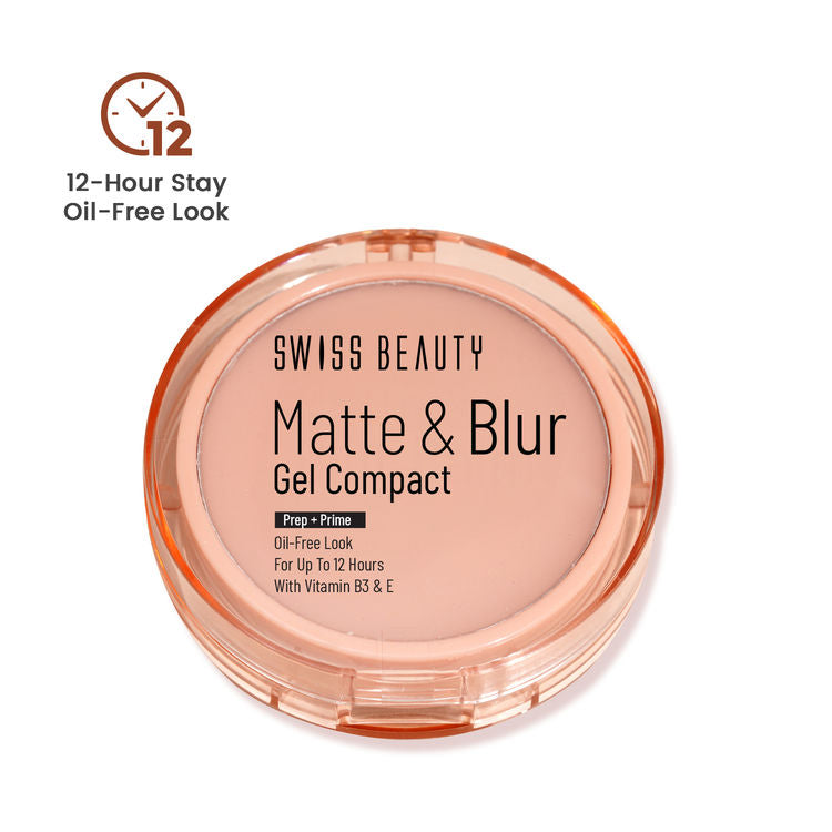 Swiss Beauty Matte & Blur Balm Gel Compact With Vitamin E Prep+ Primer 12-Hour Stay |Oil Free
(8g)