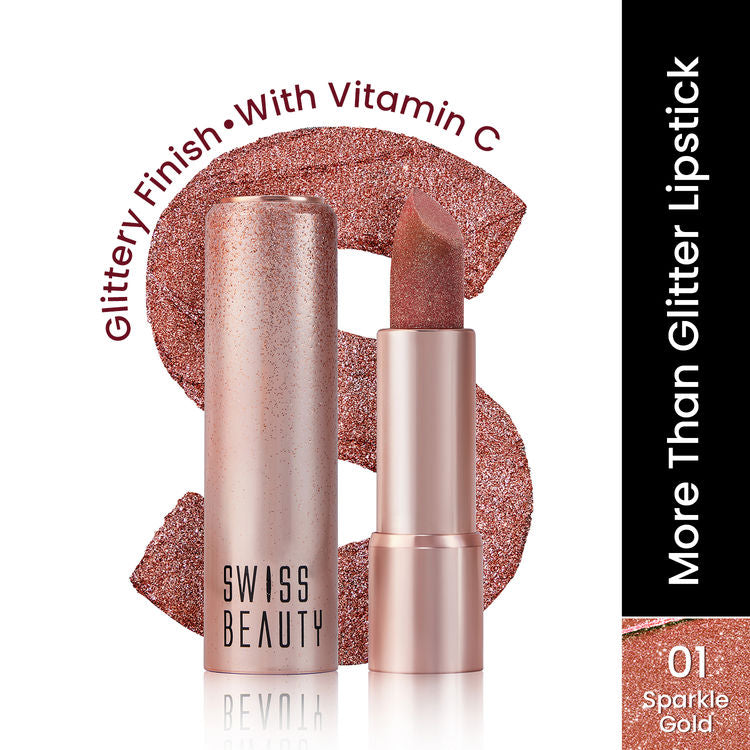 Swiss Beauty More Than Glitter Lipstick (1 Sparkle Gold)