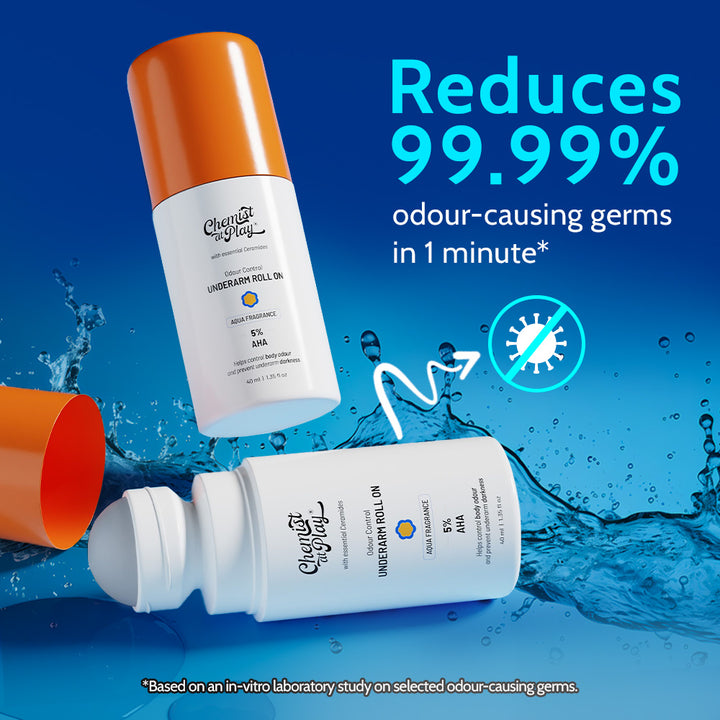Chemist at Play 5% AHA Underarm Roll On for Odour Control & Pigmentation (Aqua) - 40 ml