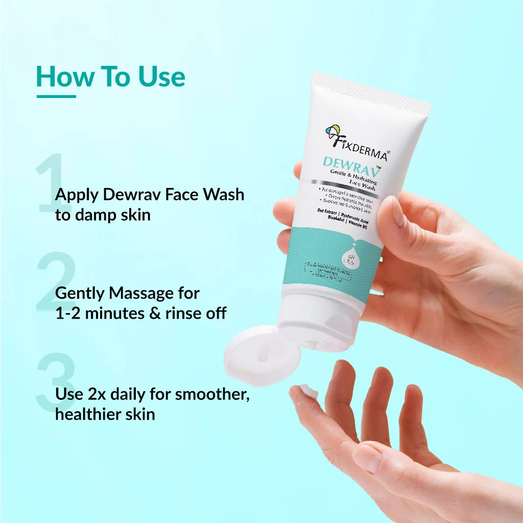 Fixderma Dewrav Gentle & Hydrating Face Wash | Hydrating face wash for dry skin 100ml
