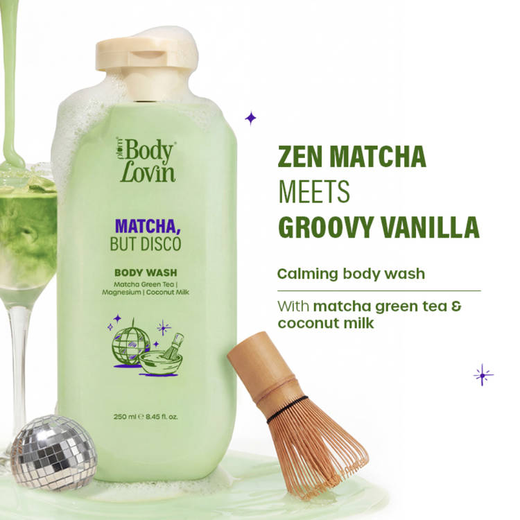 Plum BodyLovin’ Matcha, But Disco Body Wash, Calming & Smoothening, Lactonic Matcha Fragrance (250ml)