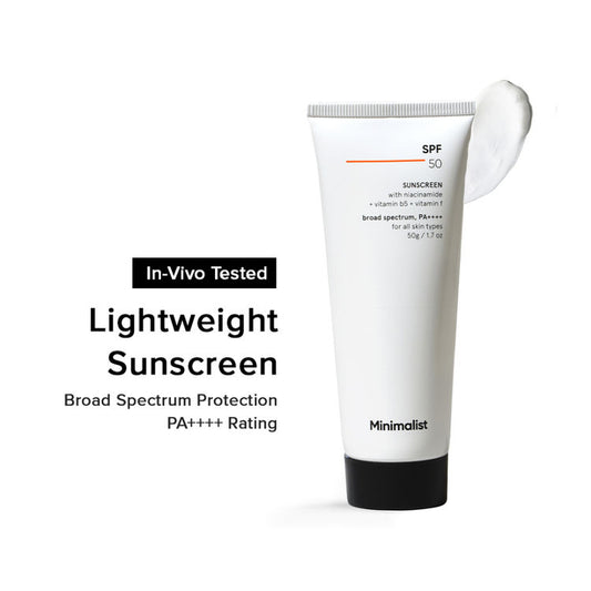 Minimalist SPF 50 PA++++ Sunscreen With Niacinamide - Lightweight & No White Cast For All Skin Types
(50g)