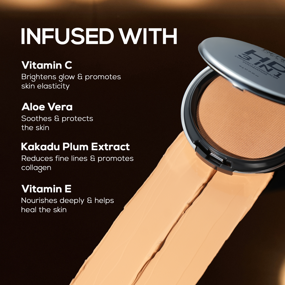 RENEE Pro HD 3-IN-1 Compact, Works as Concealer, Foundation & Powder With SPF 20 (Sable)
