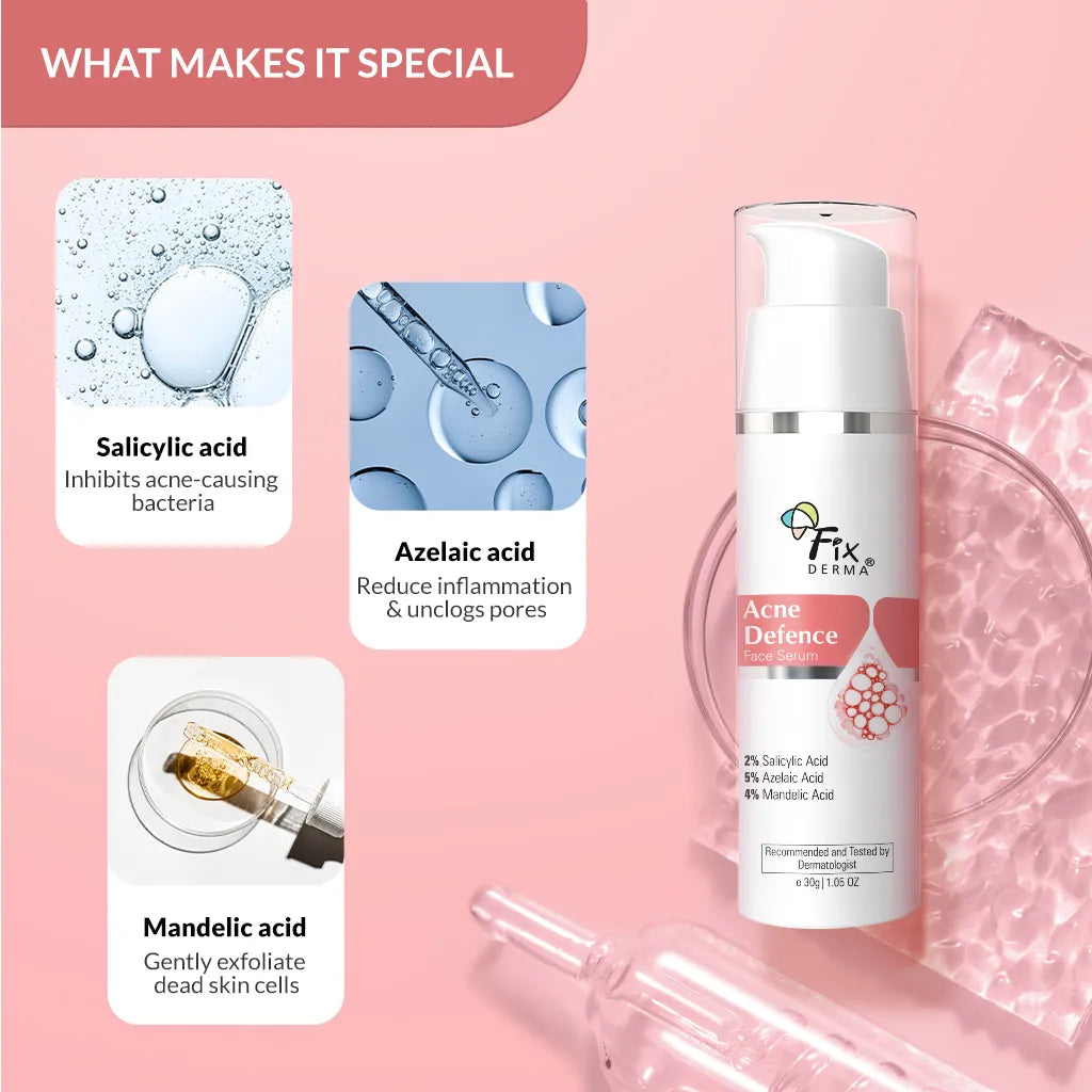 Fixderma Acne Defence Face Serum | Powered with 2% Salicylic Acid for Acne Free Skin