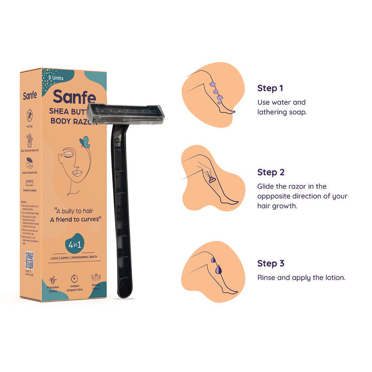 Sanfe Shea Butter Body Razor 4 in 1 for Women
(3 Pcs)