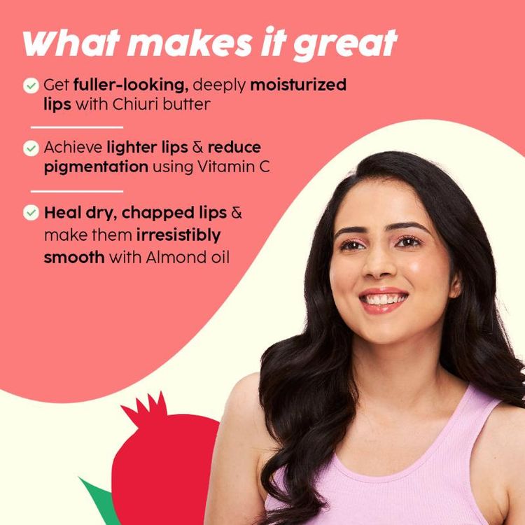 Plix Pomegranate Plump Lips Puddin’ Mask for Dry Lips With Chiuri Butter + Vit C, Lightens Dark Lips
(15 g)