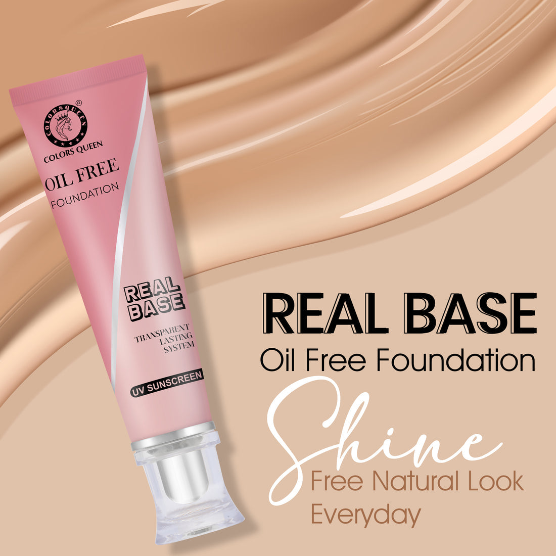 Colors Queen Real Base Oil Free Waterproof Foundation (01 Classic Ivory)