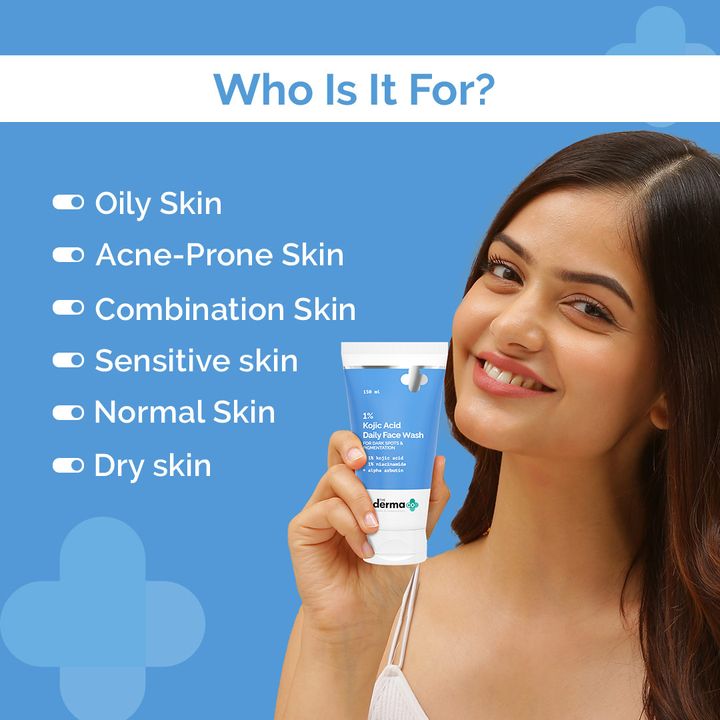 The Derma Co 1% Kojic Acid Face Wash with Niacinamide & Alpha Arbutin For Dark Spots & Pigmentation - 150 ml