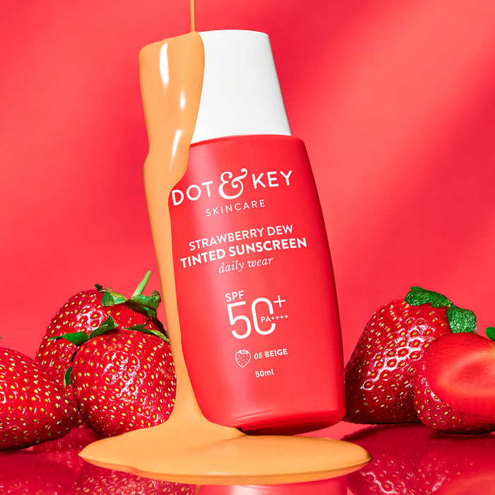 Dot & Key Strawberry Dew Tinted Sunscreen SPF 50+ PA++++ (Beige Medium Deep - 05)