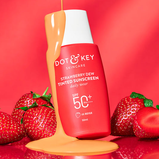 Dot & Key Strawberry Dew Tinted Sunscreen SPF 50+ PA++++ (Beige Medium Deep - 05)
