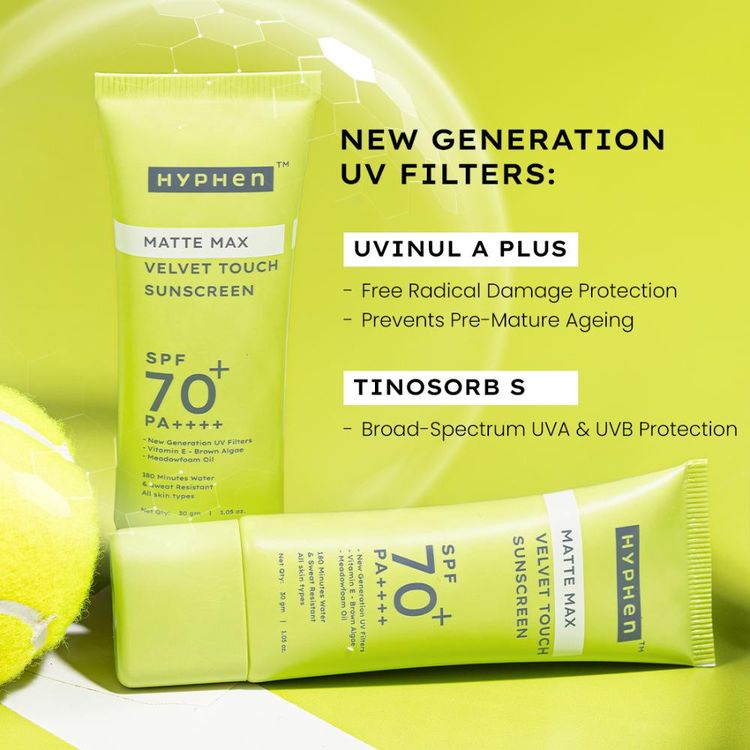 Hyphen Matte max velvet touch sunscreen spf 70+ pa++++