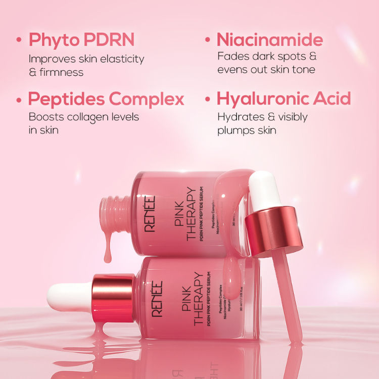 RENEE Pink Therapy PDRN Pink Peptide Serum For Radiant Skin, Hydrating, Hyaluronic Acid Infused
(30ml)