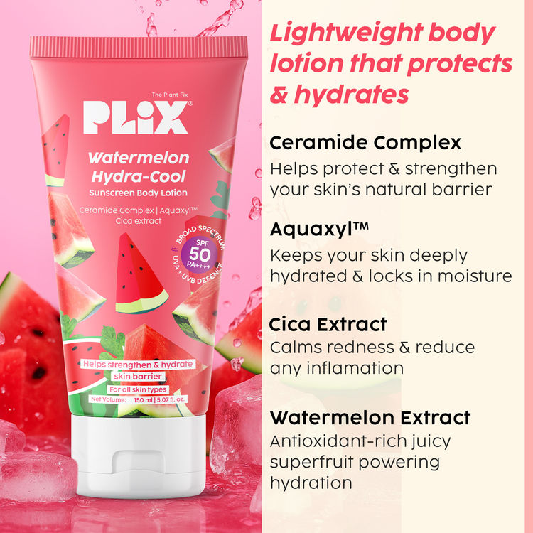 Plix Watermelon Hydra-Cool Sunscreen Body Lotion
(150ml)