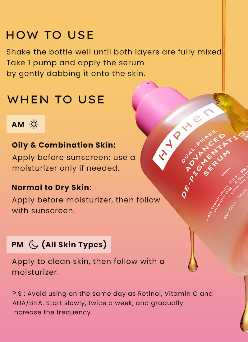 Hyphen Dual phase de-pigmentation serum | 4% tranexamic acid- 30ml