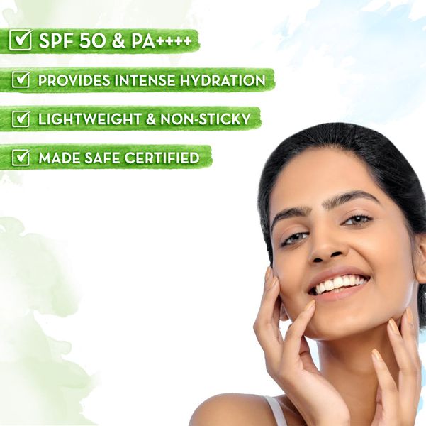 Mamaearth HydraGel Indian Sunscreen with Aloe Vera and Raspberry for Sun Protection - 50 g