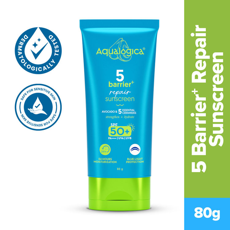 Aqualogica 5 Barrier+ Repair Sunscreen with Avocado & 5 Essential Ceramides 80 gm