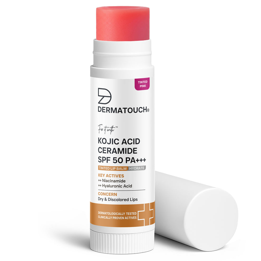 DERMATOUCH Kojic Acid Ceramide SPF 50 PA+++ Natural Lip Balm - Tinted Pink