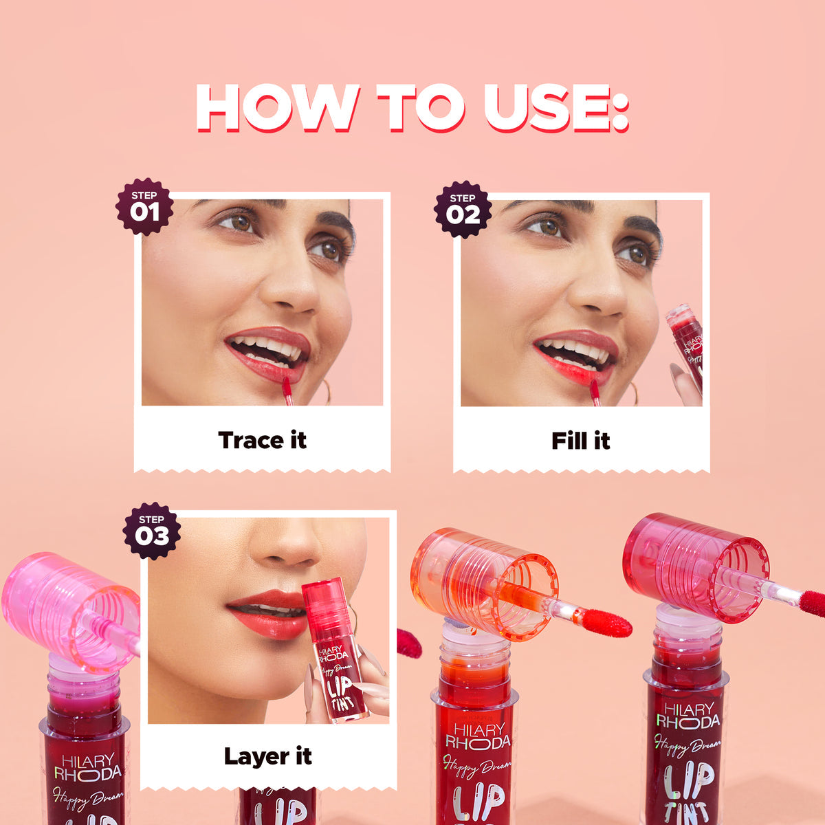 Hilary Rhoda Happy Dream Lip Tint( Peach Wish 01)