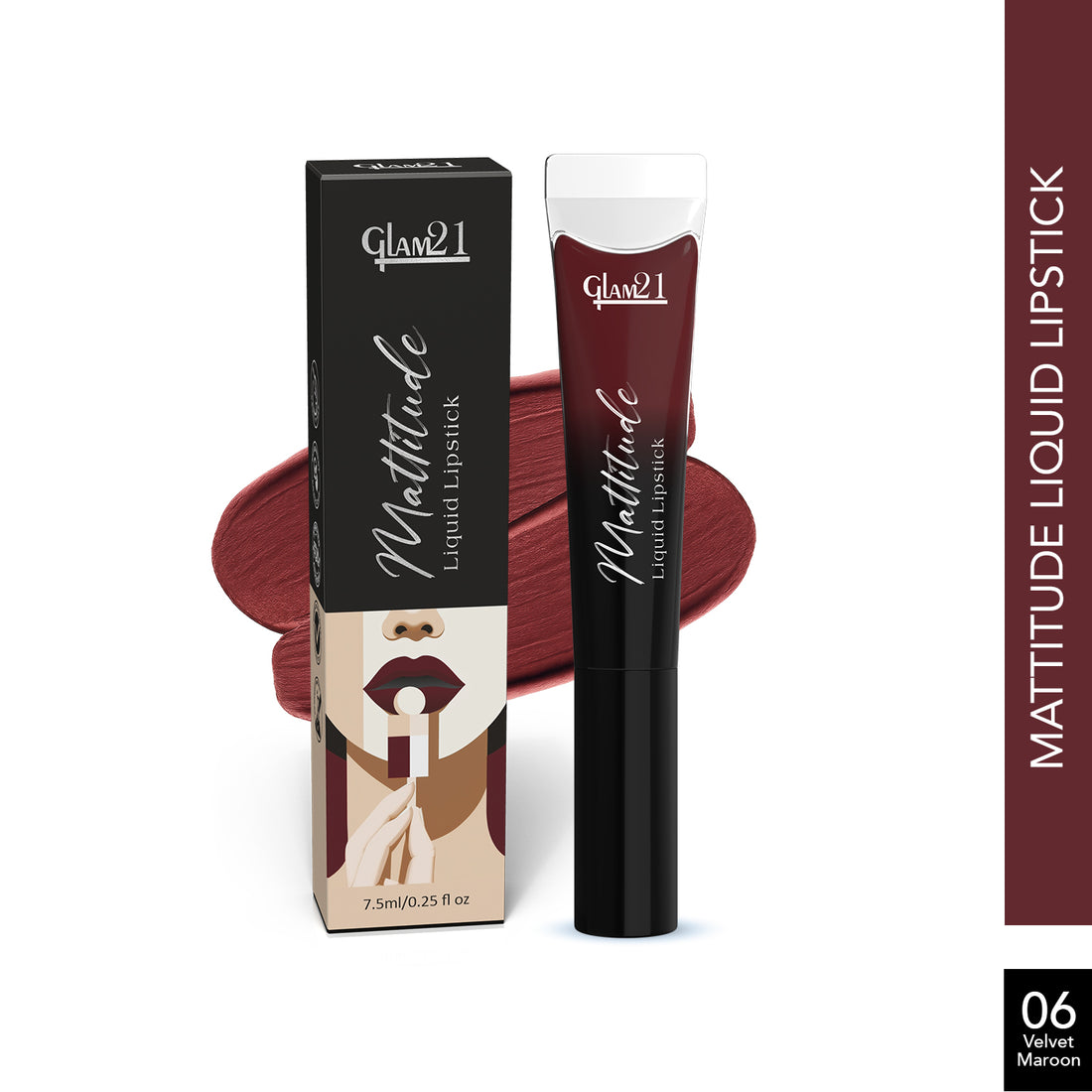 Glam21 Mattitude Lipstick (06Velvet Maroon)