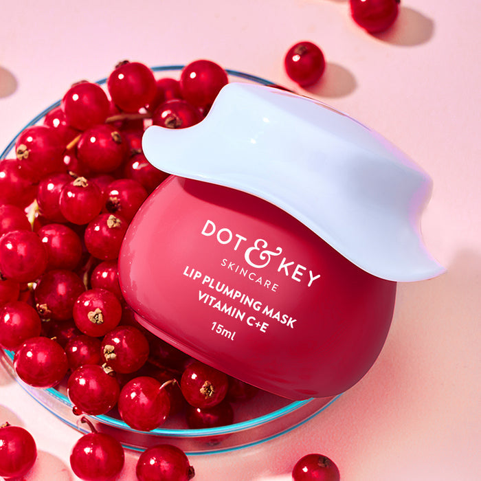 Dot & Key Lip Plumping Mask with Vitamin C + E (Turmeric Oil and Lingonberry Medium Tinted)