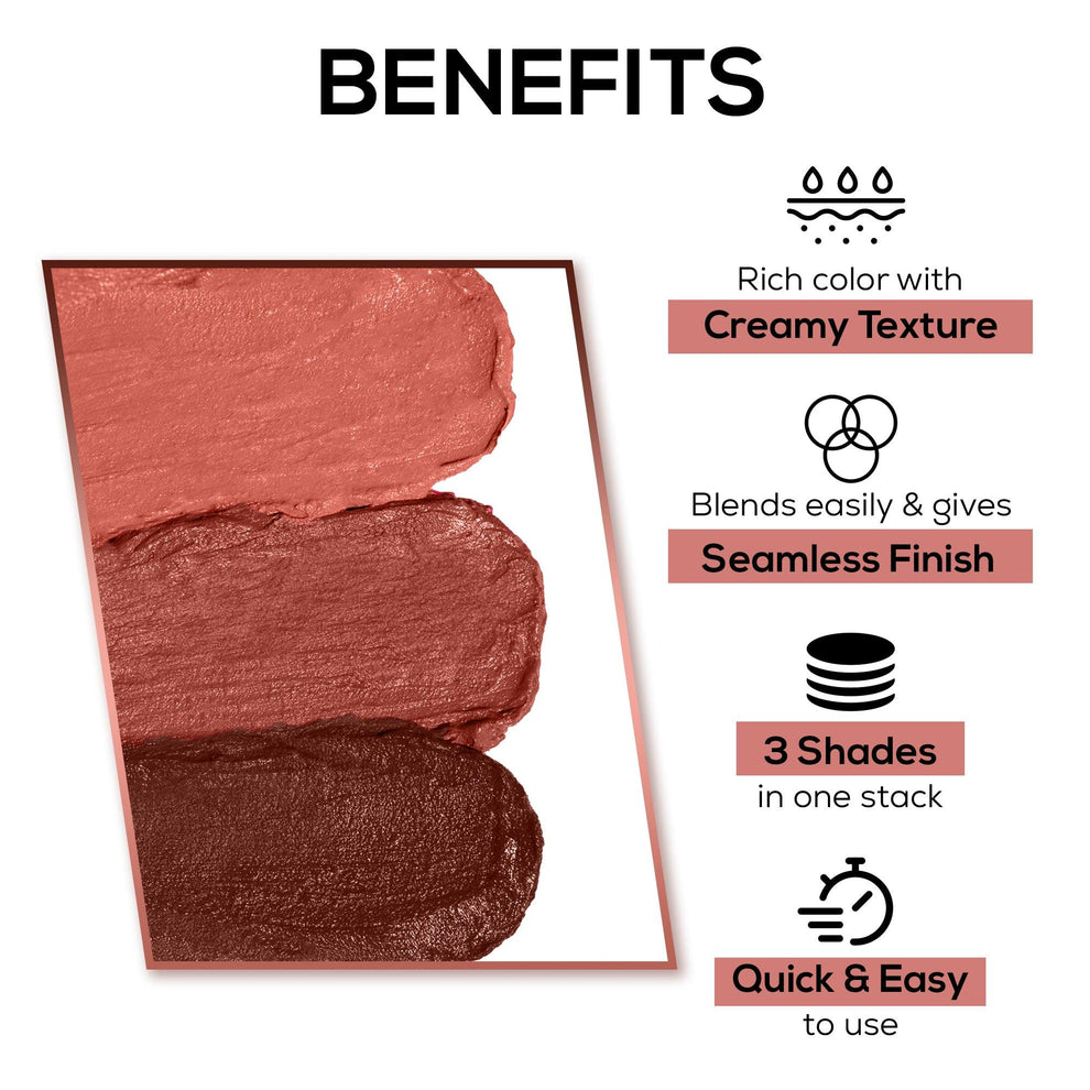 RENEE Glam Stack 3-In-1 Lip & Cheek Tint (Nude)