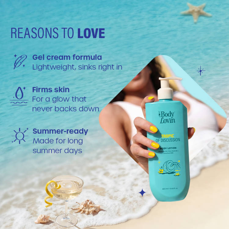 Plum BodyLovin’ Tropic Of Discussion Body Lotion, Firming & Tightening, Fresh Tropical Fragrance (400ml)