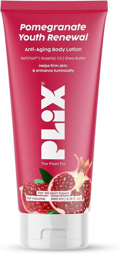 PLIX – THE PLANT FIX | Pomegranate Youth Renewal Anti-Aging Body Lotion | Reduces Fine Lines, Firms & Hydrates Skin | RetiSTAR™, Pomegranate & Shea Butter | Lightweight Daily Care