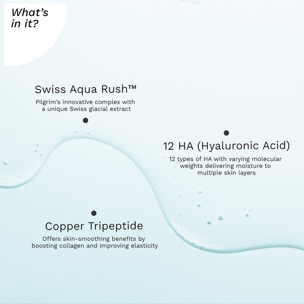 Pilgrim Swiss Aqua Rush™ 12 HA SerumLock In Moisture Deep Within Skin