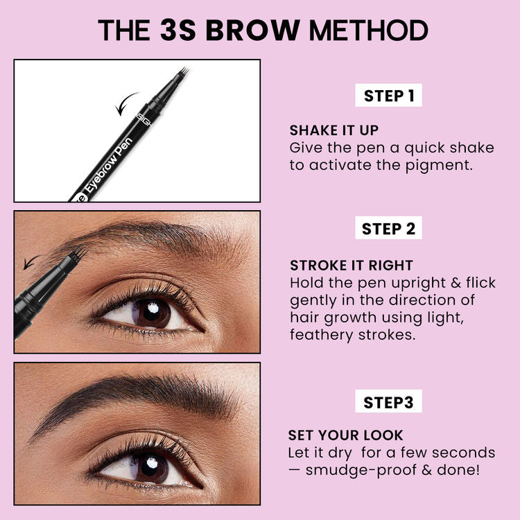 Insight Cosmetics
4 Stroke Eyebrow Pen - Black
(1g)