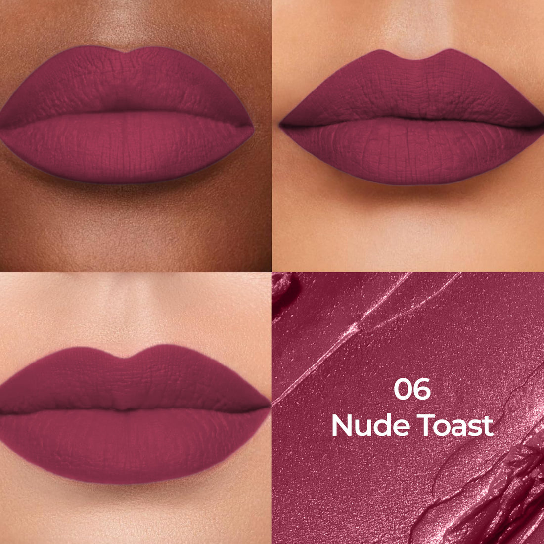 Colors Queen Luxury Matte Non-Transfer Lipstick Waterproof & Bold (06 Nude Toast)