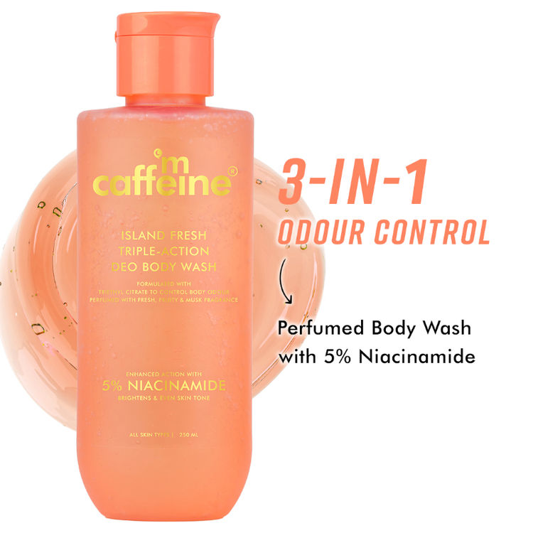 MCaffeine Island Fresh 3-in-1 Perfume Body Wash - Odour Control, 5% Niacinamide, Musky Scent
(250ml)