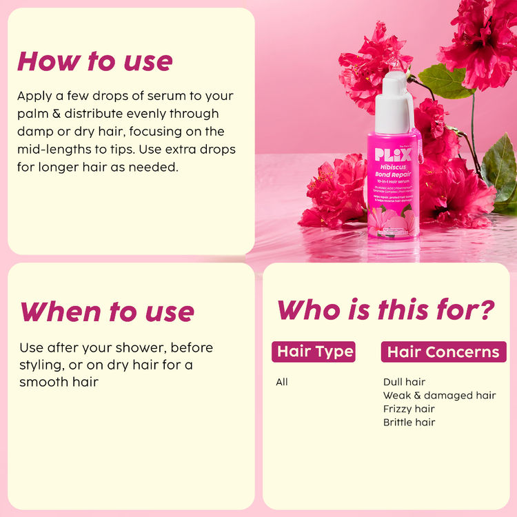 Plix Hibiscus Bond Repair 10-In-1 Hair Serum
(50ml)