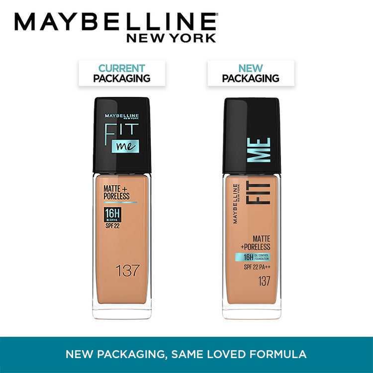 Maybelline Fit Me Matte+Poreless 16H Oil Control Foundation With SPF 22 PA++ (137 Golden Tan)(30ml)