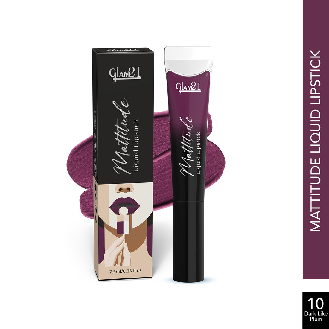 Glam21 Mattitude Lipstick (10Dark Like Plum)