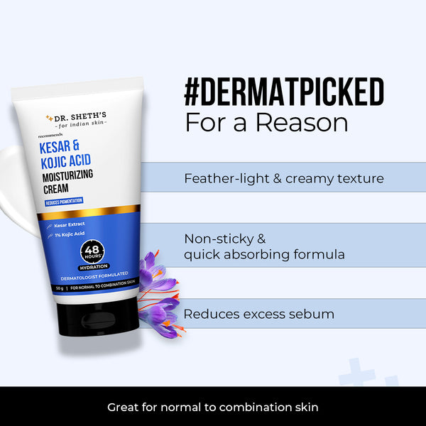 Dr. Sheth's Kesar & Kojic Acid Moisturizing Cream - 50g