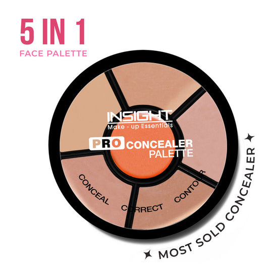 Insight Cosmetics Pro Concealer Palette, 3 In 1 Conceal,Contour & Correct, Long Lasting & Waterproof - Concealer(15gm)