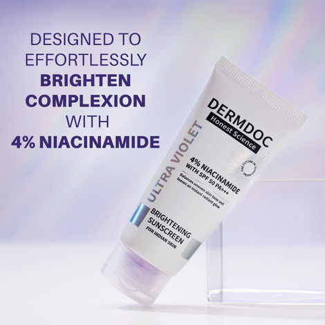 DERMDOC SPF 50 4% Niacinamide Ultra Violet Brightening Sunscreen (60 gm)