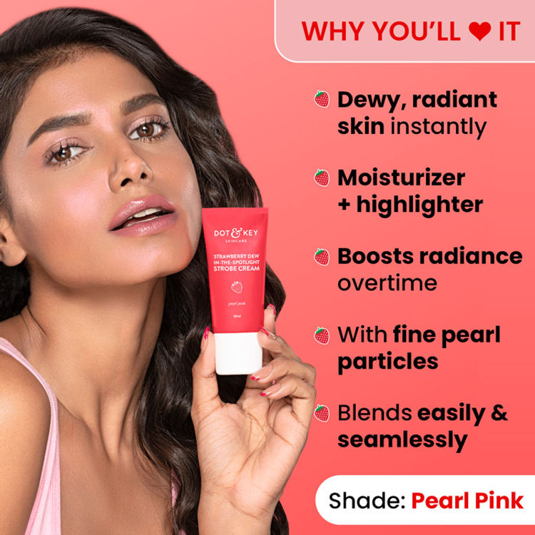 Dot & Key Strawberry Dew In-The-Spotlight Strobe Illuminating Cream + Moisturizer With Hyaluronic Pearl Pink
(30ml)