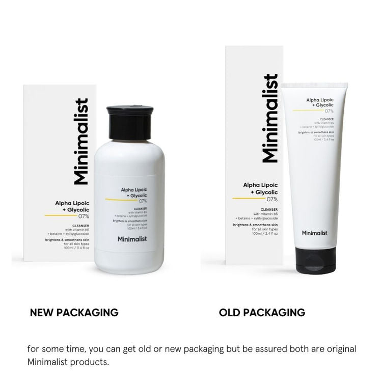 Minimalist 7% ALA & AHA Brightening Face Wash With Vitamin B5 & Glycolic acid For Glowing Skin
(100ml)