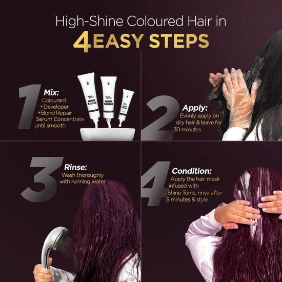 BBLUNT High Shine Conditioning Hair Colour - Wine Deep Burgundy (Shade 4.20)