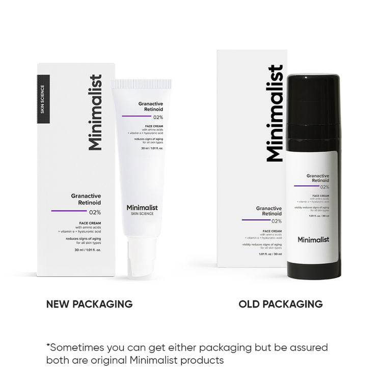 Minimalist 2% Granactive Retinoid Anti Aging Face Cream With Vitamin E & HA
(30ml)